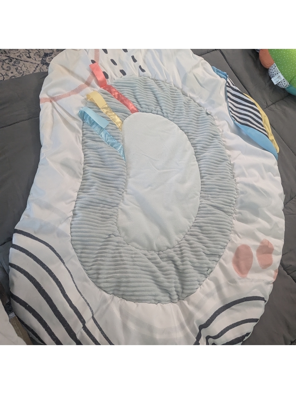 Colorful Baby Play Mat Infant Tummy Time Soft Colorful Nursery Playroom EUC